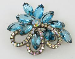 Turquoise Navettes Brooch