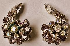 Gray (black Diamond) Pear Earrings Clip