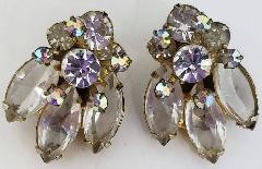 Purple (cardinal) Navettes Earrings Clip