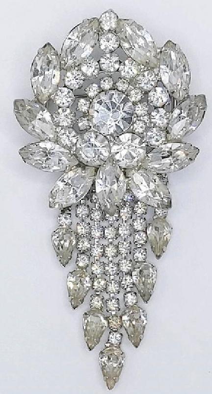 Front view of Clear Pear Pin Pendant