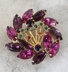 Multiple Colors Navettes Brooch