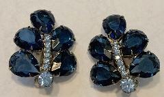 Blue Pear Earrings Clip