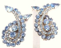 Blue Pear Earrings Clip