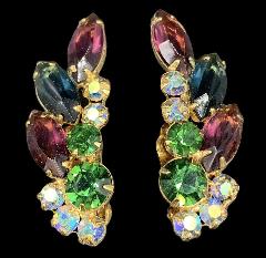 Multiple Colors Navettes Earrings Clip