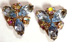 Blue Navettes Earrings Clip