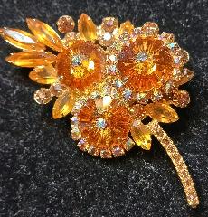 Topaz Navettes Rivoli/Margarita Brooch