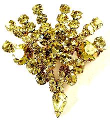 Yellow Pear Brooch