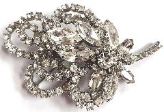 Clear Navettes Brooch