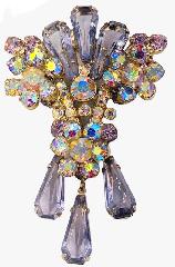 Purple (cardinal) Pentagon Brooch