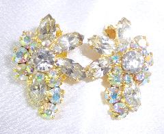 Clear Navettes Earrings Clip