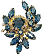 Blue Navettes Brooch