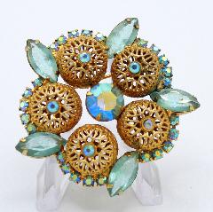 Blue Navettes Brooch
