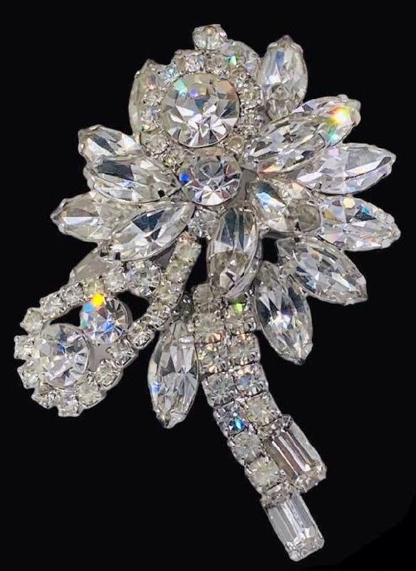 Front view of Clear Baguettes Brooch
