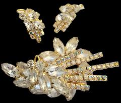 Clear Navettes Brooch