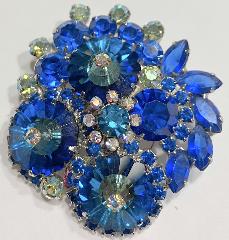 Blue Navettes Rivoli/Margarita Brooch