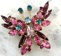 Multiple Colors Navettes Brooch
