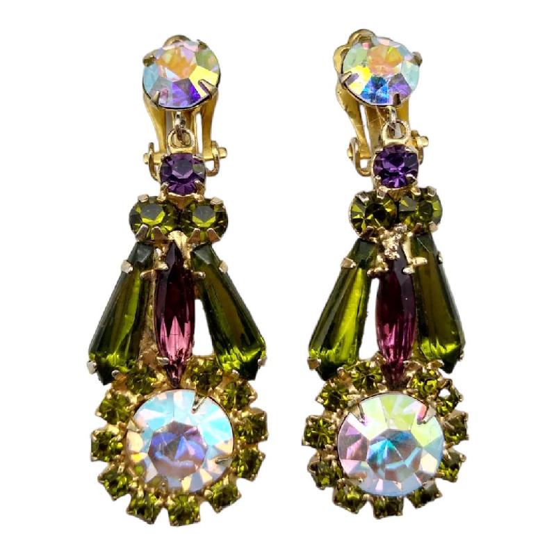 Front view of Multiple Colors Spear Earrings Clip