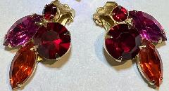 Multiple Colors Navettes Earrings Clip