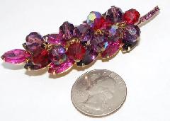 Purple (cardinal) Navettes Brooch