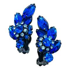 Blue Navettes Earrings Clip