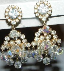 Clear Chatons Only Earrings Clip