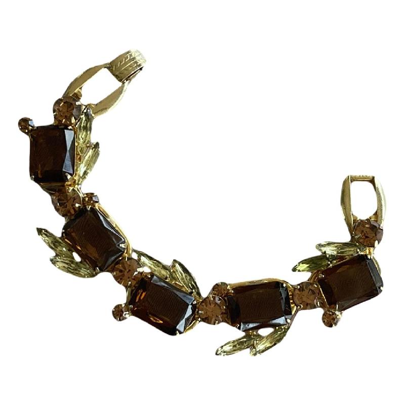 Front view of Topaz Emerald Cut Bracelet 5 Link