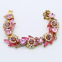 Pink Navettes Bracelet 5 Link