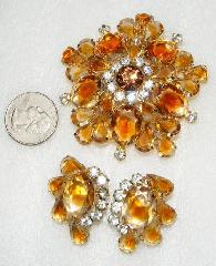Topaz Oval Givre Brooch