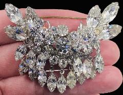 Clear Navettes Brooch