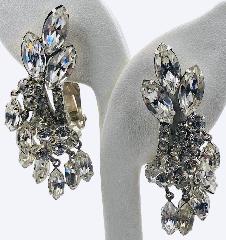 Clear Navettes Earrings Clip