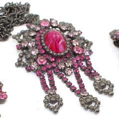 Pink Cabochons Plastic Pin Pendant
