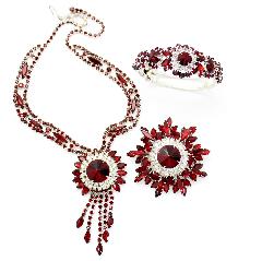 Red Navettes Rivoli/Margarita Bracelet Clamper