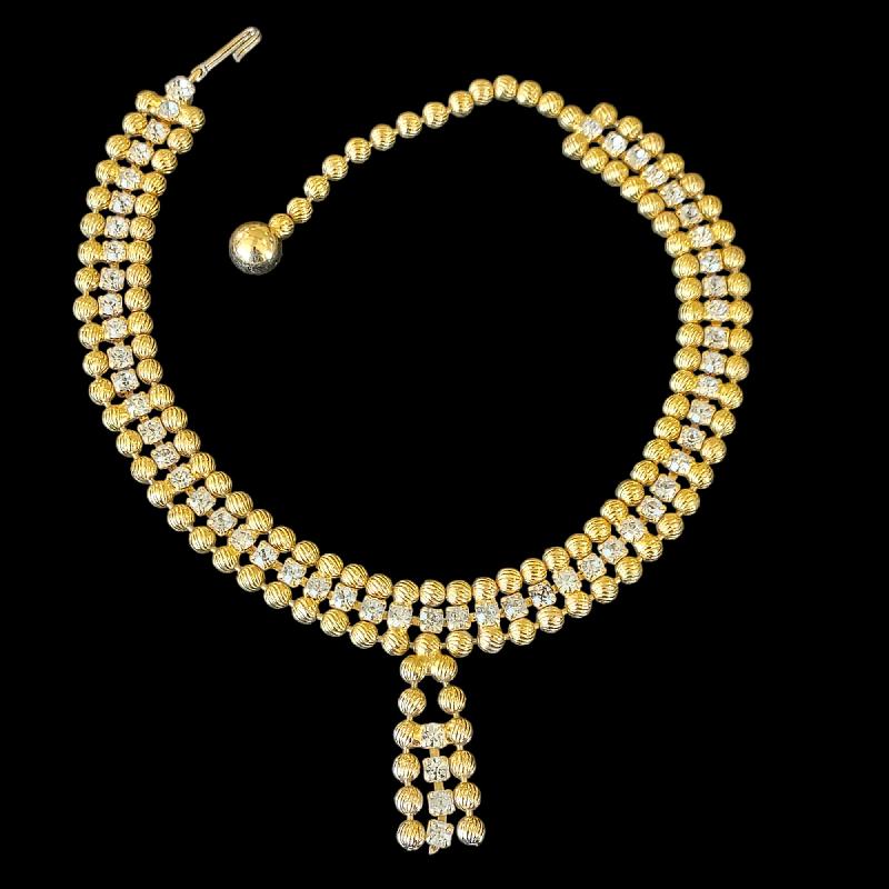 Front view of Clear Chatons Only Necklace