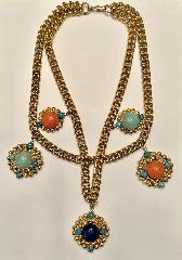 Multiple Colors Cabochons Necklace