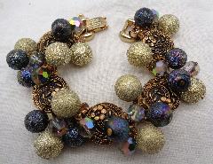Multiple Colors Cabochons Molded/Cut Bracelet 5 Link