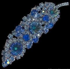 Blue Cabochons Molded/Cut Brooch