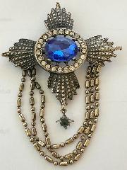 Blue Oval Brooch