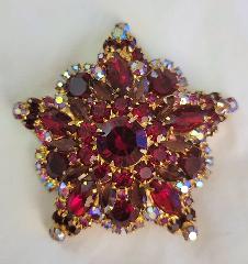 Red Navettes Brooch