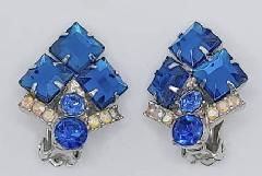 Blue Square Earrings Clip