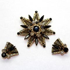 Gray (black Diamond) Triangle Brooch