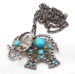 Turquoise Cabochons Pin Pendant