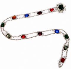 Multiple Colors Emerald Cut Belt
