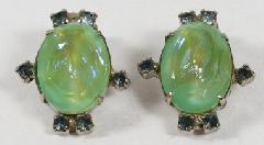 Multiple Colors Oval Multi-Color/Shaded Earrings Clip