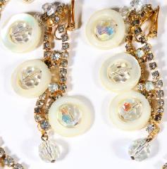 Clear Chatons Only Pearl Earrings Clip