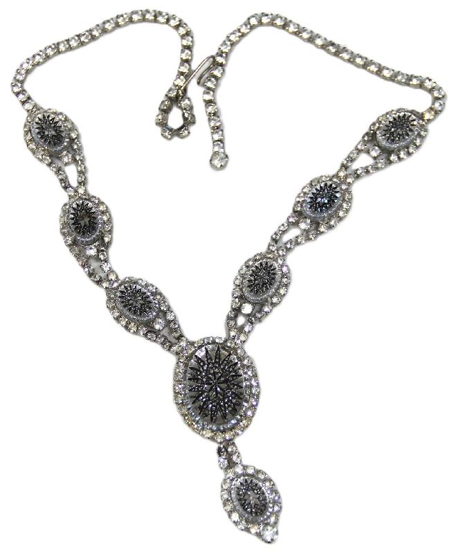 Front view of Clear Cabochons Molded/Cut Necklace