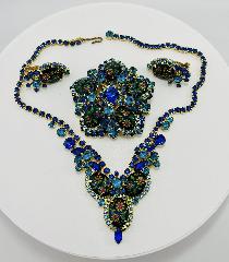 Blue Cabochons Molded/Cut Necklace