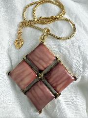 Pink Cabochons Plastic Pendant