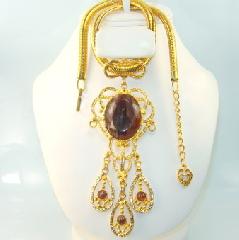 Topaz Oval Plastic Pendant