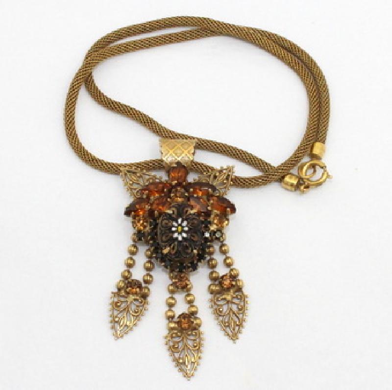Front view of Topaz Cabochons Molded/Cut Pendant