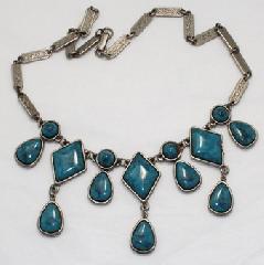 Turquoise Cabochons Plastic Necklace